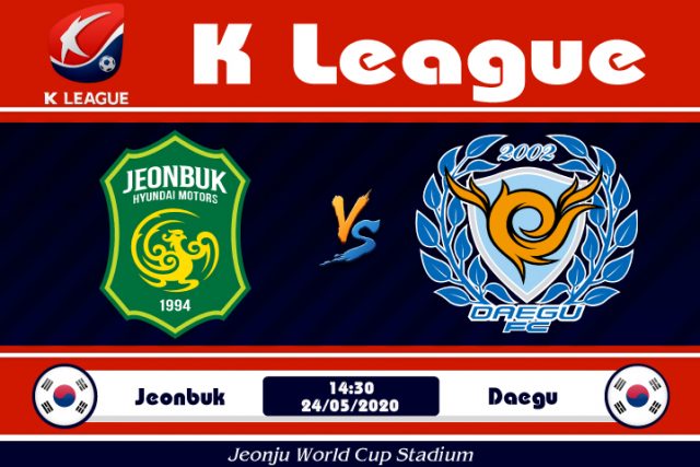 Soi kèo Jeonbuk Hyundai vs Daegu 14h30 ngày 24/05: Đội khách khó chịu
